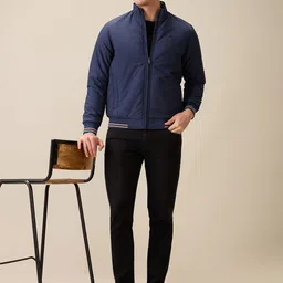 Parx Men Mock Collar Solid Bomber Jacket image 2