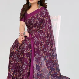 Moda Rapido Floral Poly Georgette Designer Saree image 4