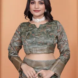 7Eleven Fashion Ethnic Motifs Silk Blend Handloom Saree image 1