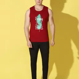 WOOSTRO Men Pack of 2 Typography Printed Round Neck Cotton Slim Fit T-shirts image 5