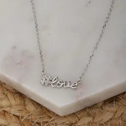 Carlton London Silver-Toned Rhodium-Plated Chain-image-61