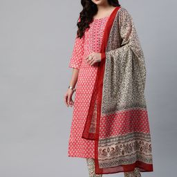 Readiprint Fashions Women Floral Printed Pure Cotton Kurta Set-image-80