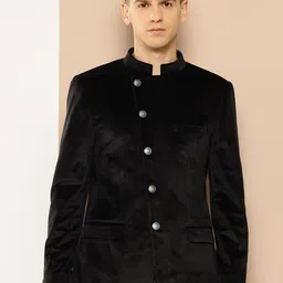 INVICTUS Velvet Finish Slim Fit Bandhgala-picture-16