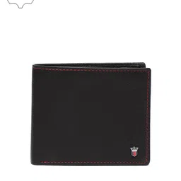 Louis Philippe Men Black Solid Genuine Leather Two Fold Wallet image 1