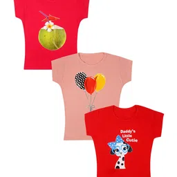 carelove CAREPLUS Girls Pack Of 3 Printed Cotton T-shirts-picture-33
