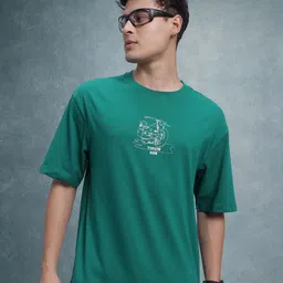 The Roadster Life Co. Men Printed Pure Cotton Relaxed Fit T-shirt-picture-52