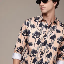 French Connection Slim Fit Opaque Floral Printed Pure Cotton Casual Shirt-image-61