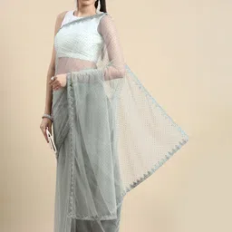 kasee Floral Embellished Net Saree image 2