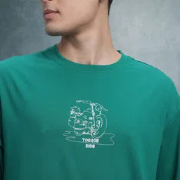 The Roadster Life Co. Men Printed Pure Cotton Relaxed Fit T-shirt image 3