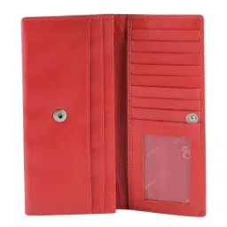 Kara Coral Red Solid Bi-Fold Wallet for Women image 4