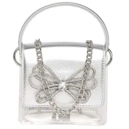 Aldo FLEURI040 Silver Solid Medium Handbag image 1