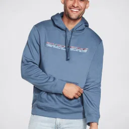 Skechers Blue Comfort Fit Printed Hooded Sweatshirt image 1