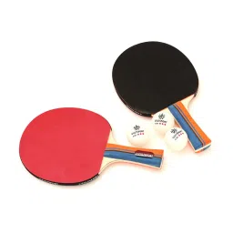 Cultsport Set of 2 Table Tennis Racket with Cover and Balls (Multicolor) image 1