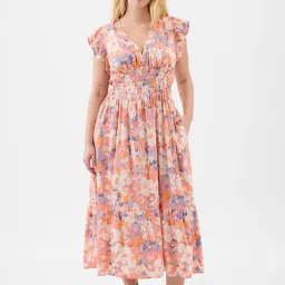 GAP Multi Color Floral Regular Fit Dress image 3