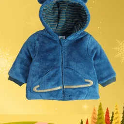 MINIKLUB Kids Blue Solid Full Sleeves Jacket image 1