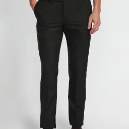 Arrow Green Slim Fit Self Pattern Trousers image 1