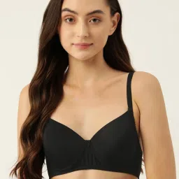 Leading Lady Black Full Coverage Padded T-Shirt Bra image 1