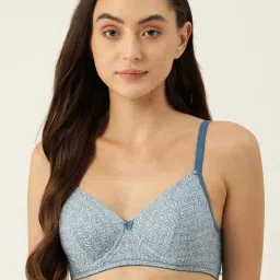 Leading Lady Blue Printed Full Coverage Padded T-Shirt Bra image 1