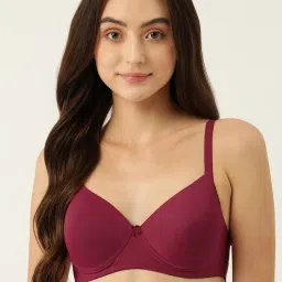 Leading Lady Maroon Full Coverage Padded T-Shirt Bra image 1
