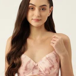 Leading Lady Peach Printed Full Coverage Padded T-Shirt Bra image 1