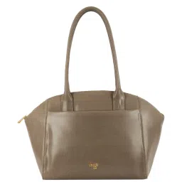 Baggit Khaki Solid Medium Bowler Handbag image 1