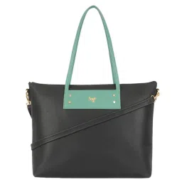 Baggit Black Solid Large Laptop Tote Handbag image 1
