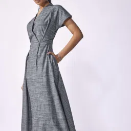 The Label Life Grey Chequered A-Line Dress image 3