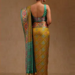 Soch Light Green Woven Design Saree With Unstitched Blouse image 3
