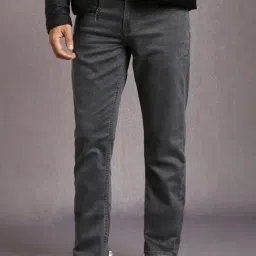 Louis Philippe Grey Slim Fit Solid Jeans-picture-17