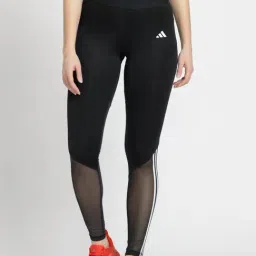 adidas Black Striped Sports Tights-image-8