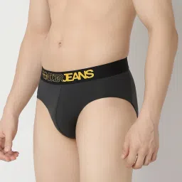 Underjeans By Spykar Assorted Cotton Regular Fit Briefs - Set Of 2 image 3