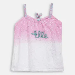 ELLE Girls Pink & White Tie and Dye Applique Regular Top-picture-56