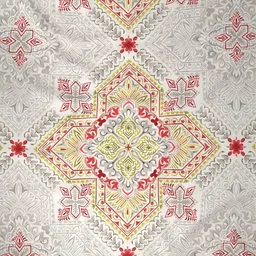 Raymond Home Red & Grey Ethnic Motifs 200 TC Queen Bedsheet with 2 Pillow Covers image 2