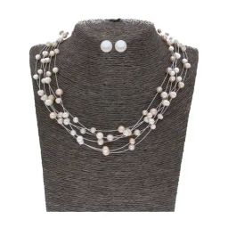 Sri Jagdamba Pearls Pearl White Alloy Necklace Set-picture-29