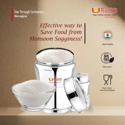 Rudra Silver Stainless Steel Container with See Through Lid image 3