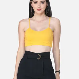Scorpius Yellow Regular Fit Crop Top image 1