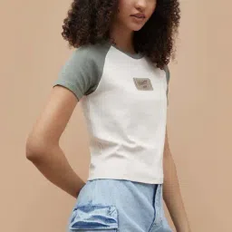 Ginger By Lifestyle Olive Regular Fit Printed T-Shirt image 3