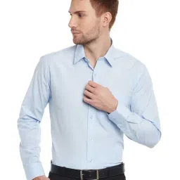 English Navy Baby Blue Slim Fit Shirt-picture-40