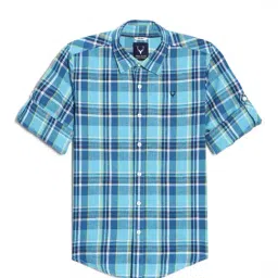 Allen Solly Boys Blue Cotton Blend Printed Shirt-image-50