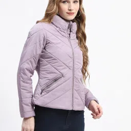 MADAME Mauve Regular Fit Puffer Jacket image 3