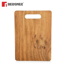 Bergner Brown Wooden Chopping Board with Smooth Surface & Acacia Wood image 3