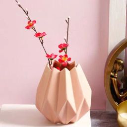 Tayhaa Pink Ceramic Asymmetric Vase-image-38