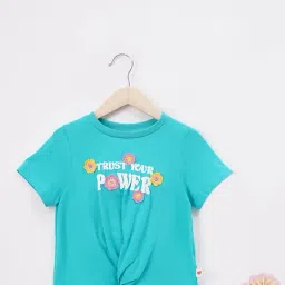 Ed-a-Mamma Kids Turquoise Embroidered T-Shirt-picture-19