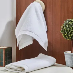 DDecor Midas White Cotton 600 GSM Hand Towels - Set of 2 image 1