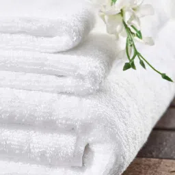 DDECOR Live Beautiful White Cotton 450 GSM Bath Towel - Set of 1 image 1