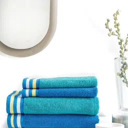 Ddecor Live Beautiful Blue 500 GSM Bath Towels & Hand towels - Set of 4 image 1