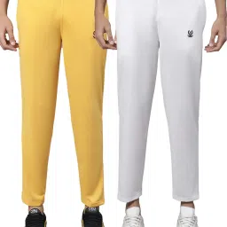 Vimal Jonney Yellow & White Cotton Lounge Pants - Pack of 2 image 1