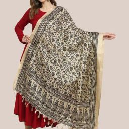 Dupatta Bazaar Beige Printed Dupatta-picture-4