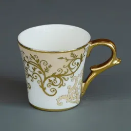 Femora Floral Gold Ceramic Coffee & Tea Cup Set of 4 (160 ml) image 3