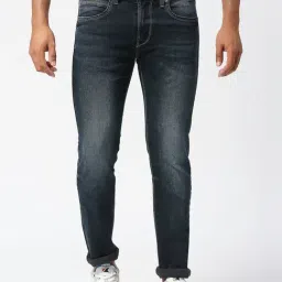 Pepe Jeans Dark Blue Tapered Fit Low Rise Jeans-image-75